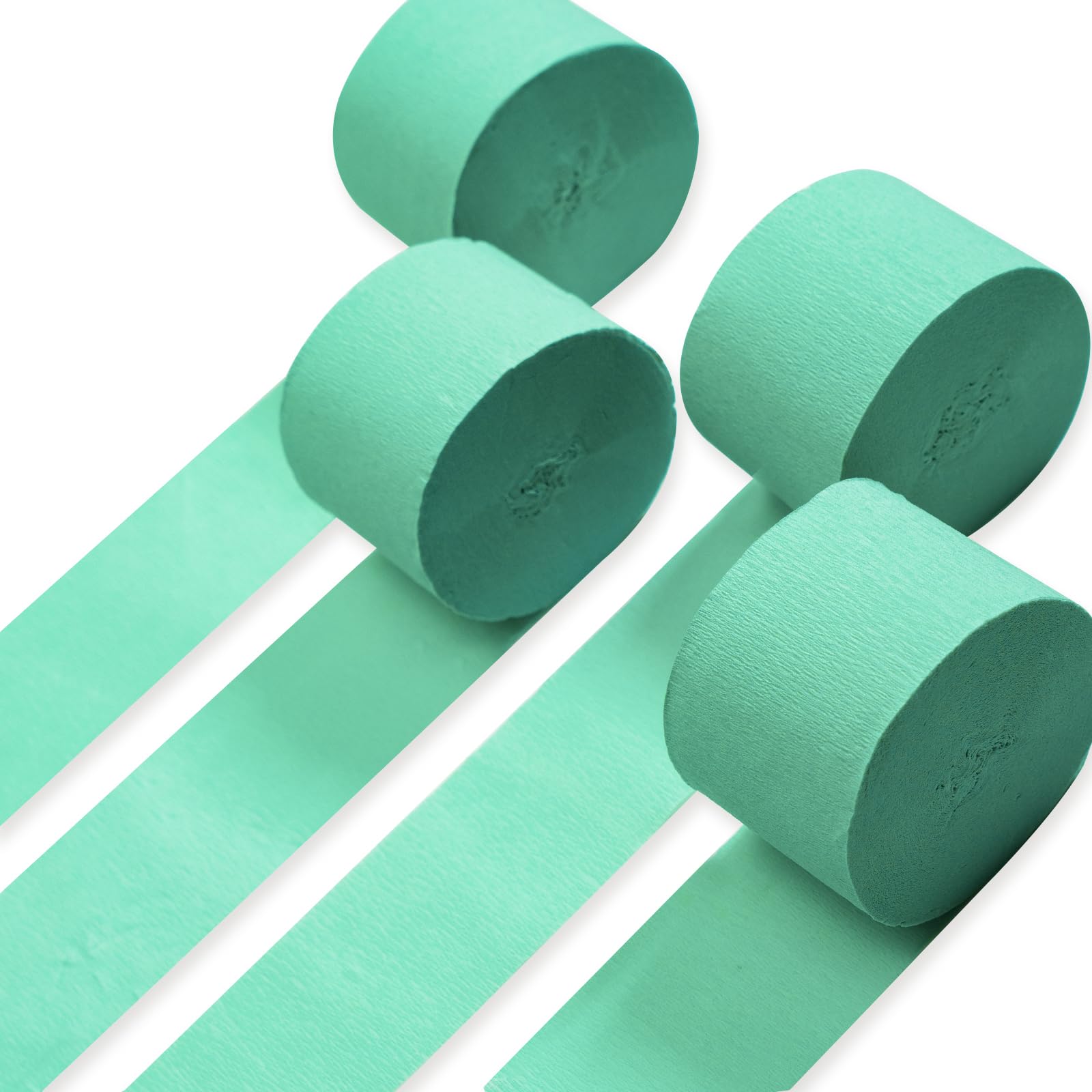 PartyWoo Mint Green Crepe Paper Streamers, 4 Rolls of 328ft for Party, Wedding, Birthday, Baby Shower Decorations by PartyWoo
