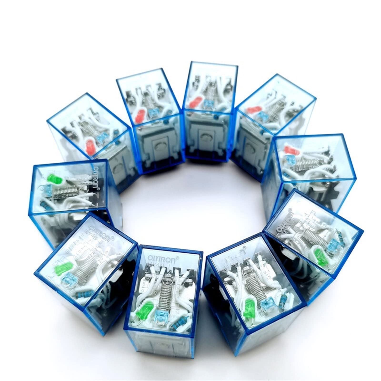 Relé intermedio HH54P AC 24V con base zócalo para proteger PLC contra sobretensiones