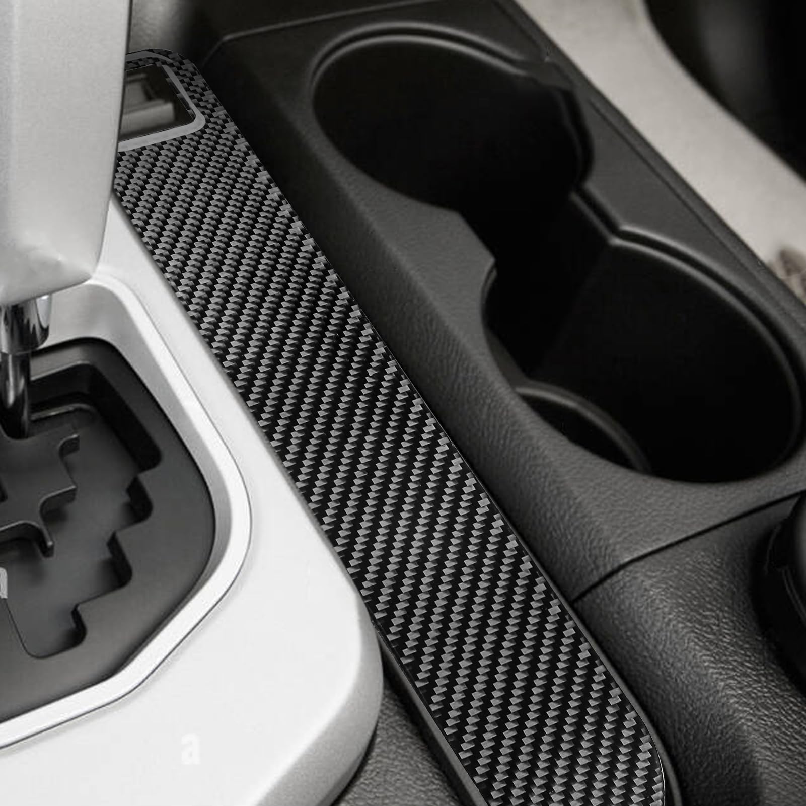 Car Interior Accessories Cup Holder Side Storage Panel Carbon Fiber Trim Sticker Compatible with Toyota Tundra 2007 2008 2009 2010 2011 2012 2013