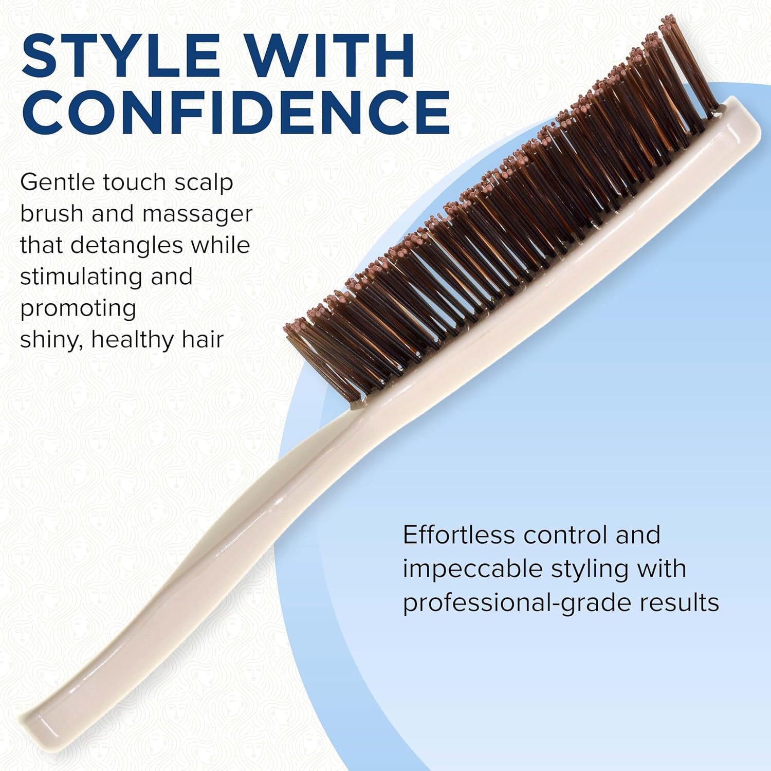 Giorgio Gentle Touch Detangler Hair Brush with Scalp Massager