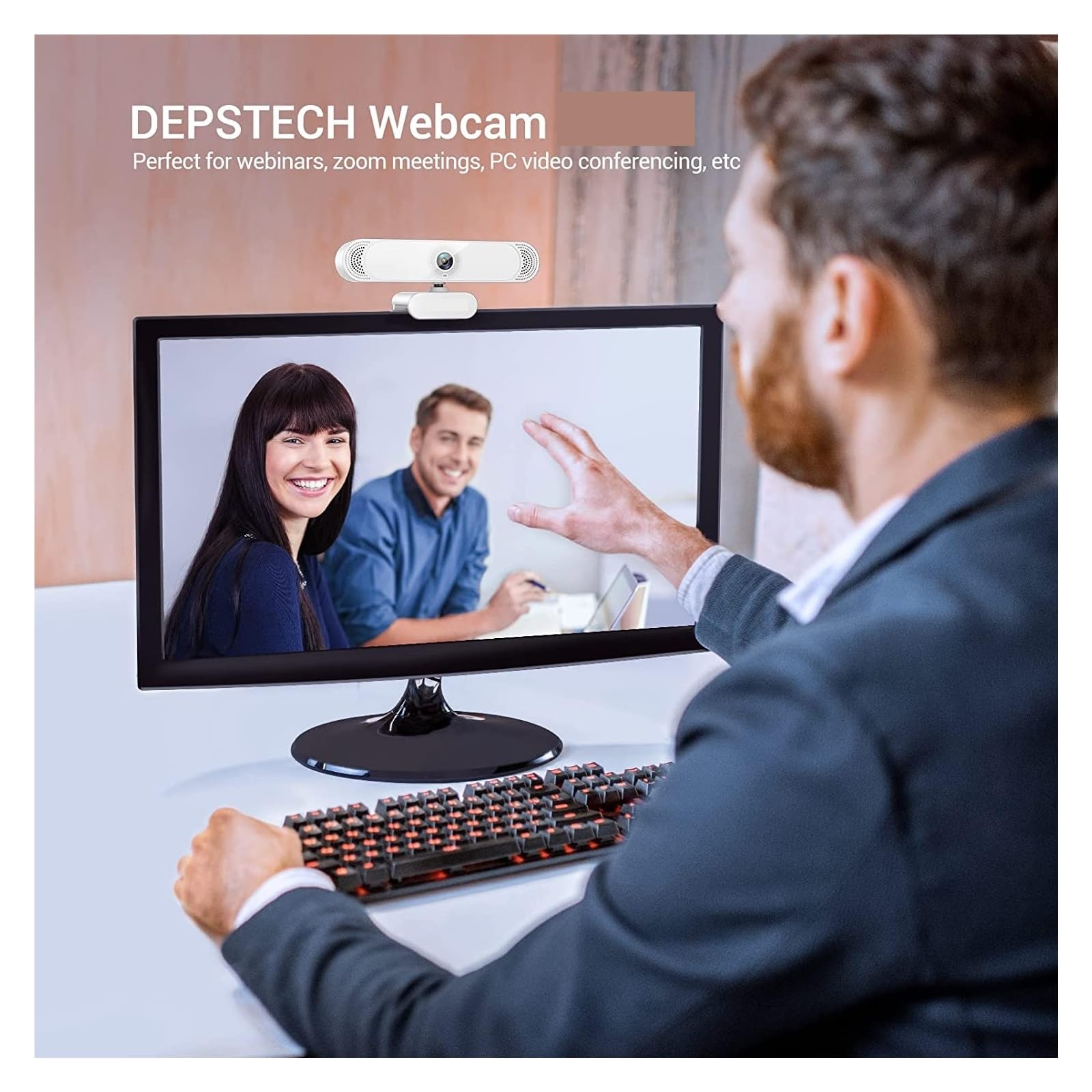 Webcam 4K for PC Web Cam con microfono con cancellazione del rumore/copertura privacy/fotocamera Web USB for treppiede for ufficio computer
