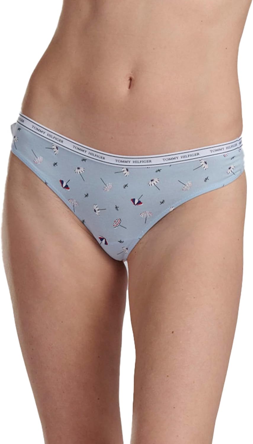 Tommy Hilfiger Women's Classic Cotton Logoband Thong, 5 Pack