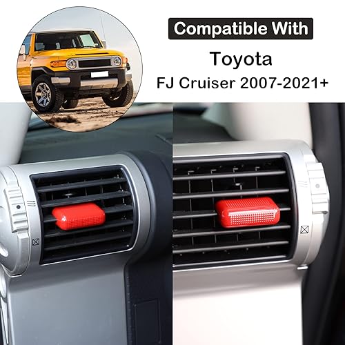 Miniatura 2 de 4 piezas de cubierta de palanca de ventilación de aire, perilla de salida de viento, adornos decorativos compatibles con Toyot FJ Cruiser 2007-2021