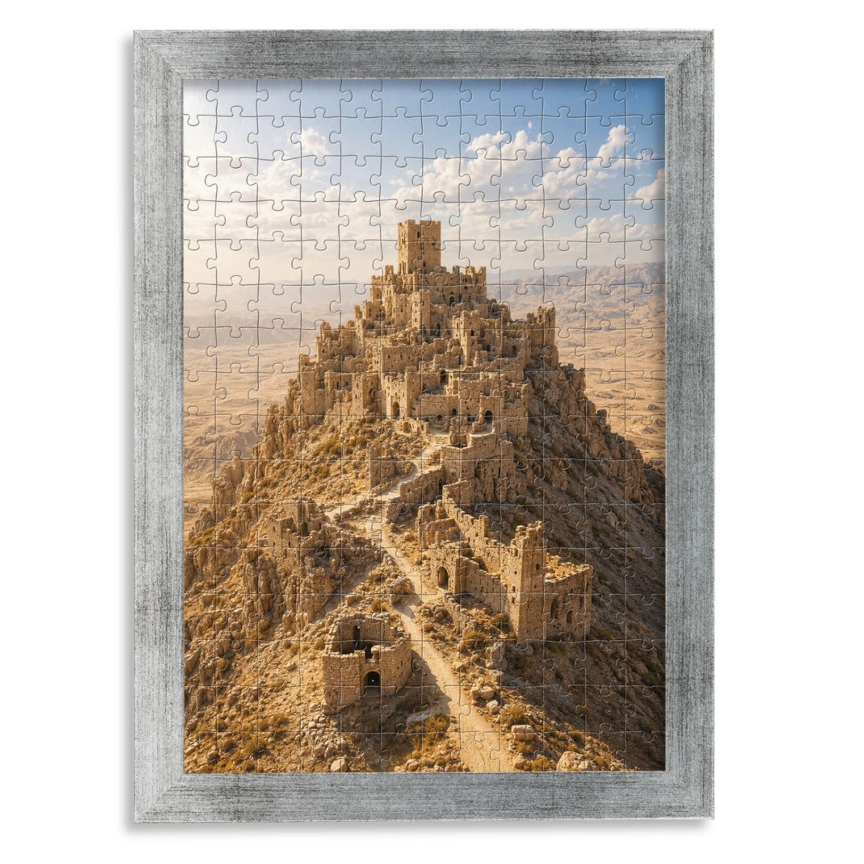 CLAMARO Cadre Puzzled pour Puzzle 60x80 cm, Argenté Brossé, Moulure 30 mm