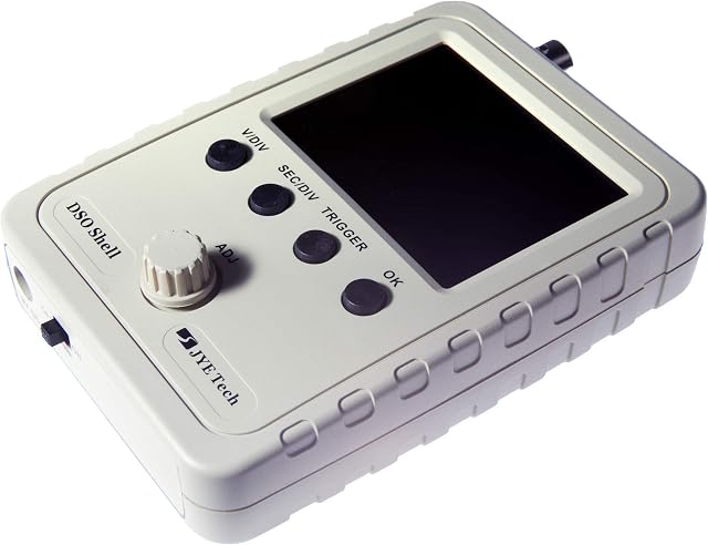 JYETech 'DSO Shell' Fully Assembled Portable Oscilloscope w/Enclosure & 10x BNC Probe by NooElec. Low Cost Digital Storage Oscilloscope with 2.4" TFT LCD. Model DSO150 (DSO 150); SKU 15001