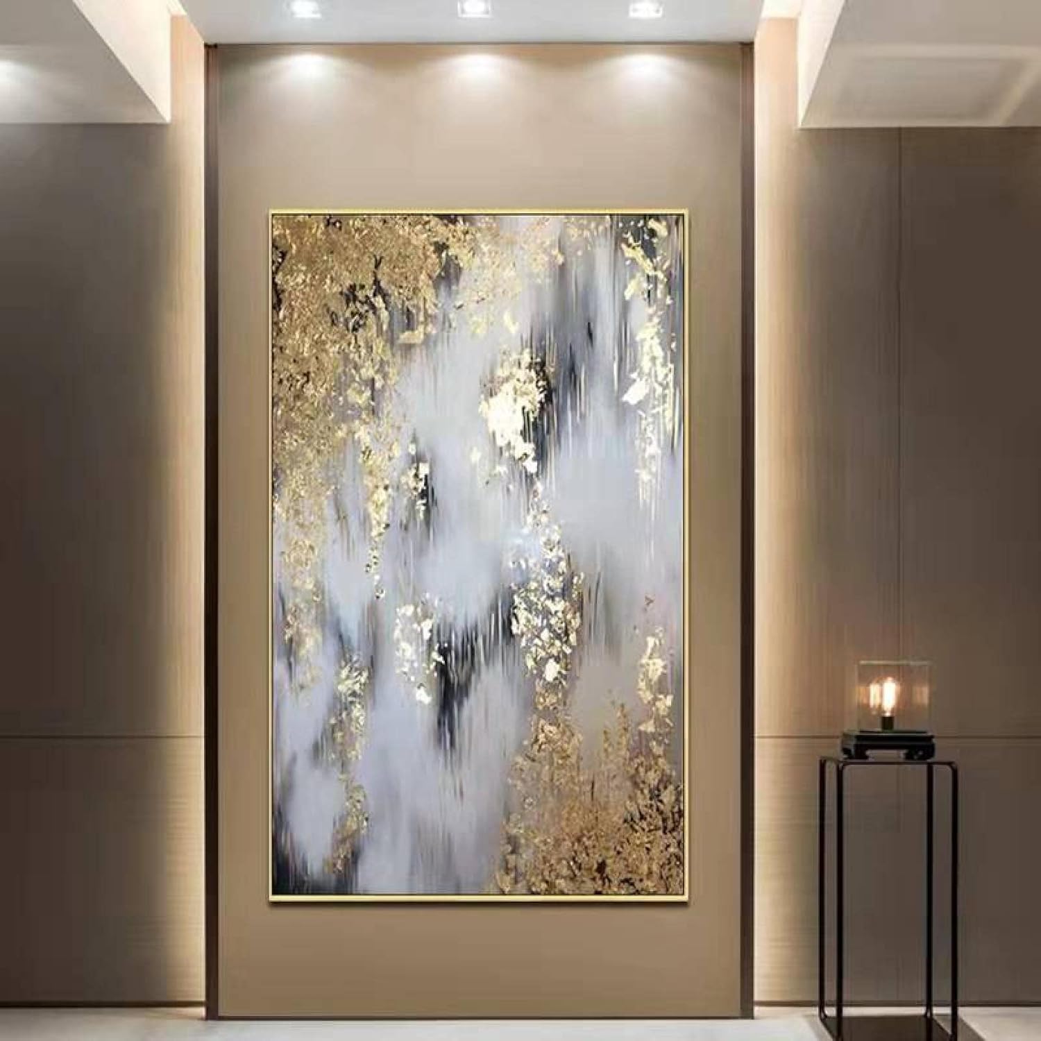 Amazon.com: HOLEILUCK Large Size Abstract Gold Wall Art Picture ...