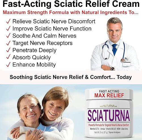 Miniatura 2 de Crema para el nervio de la ciática, crema de máxima fuerza para pies, manos, piernas, dedos de los pies, espalda, árnica natural ultra fuerte, MSM,