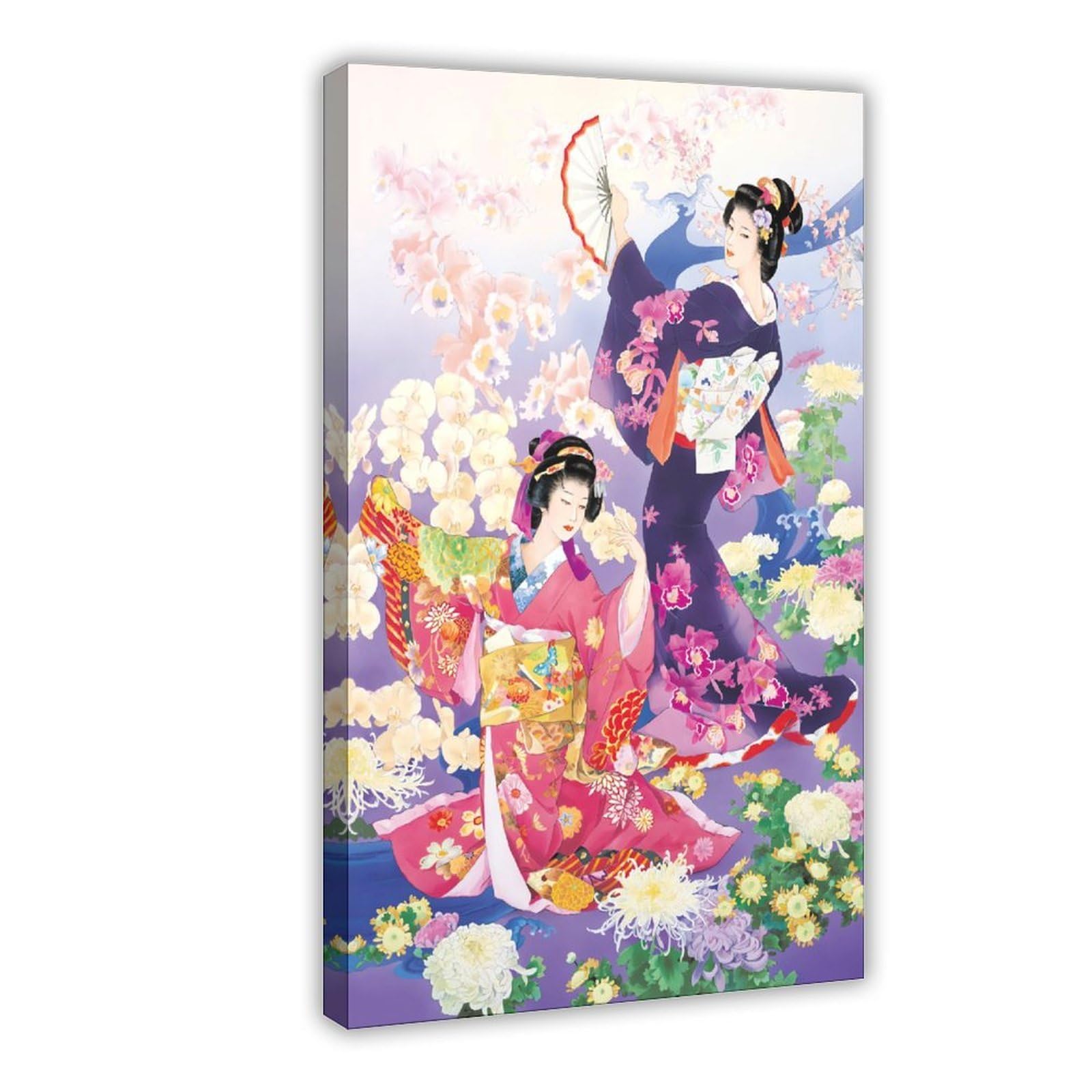 QNVJQKDSI Japanese Geisha Art (23) Canvas Poster Bedroom Decor Landscape Office Room Decor Gift 24" L X 36" W