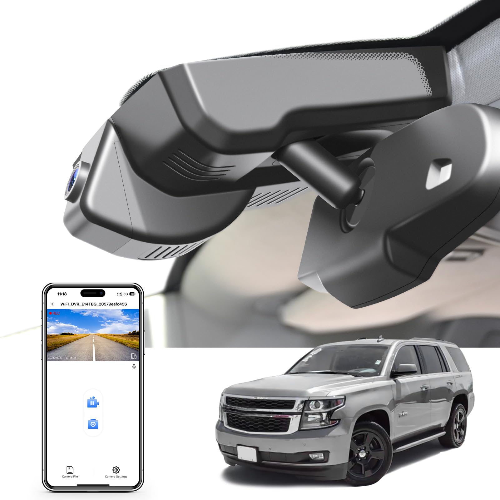 Mangoal 4K Dash Cam Custom fit for Chevy Suburban/Tahoe 2015 2016 2017 2018 2019 2020(Model D), Model D & Model C Have Same Models Years but Vehicle
