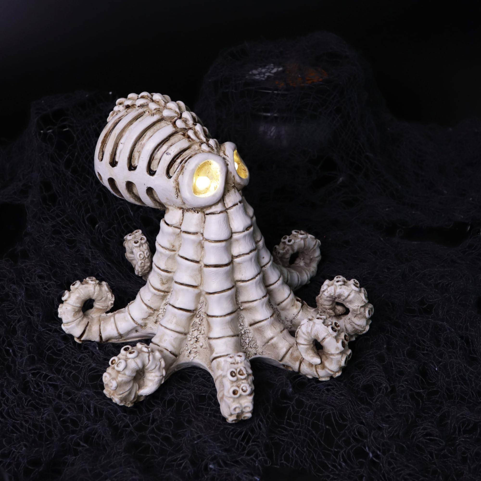 Needzo Skeleton Octopus Figurine, LED Light up Halloween