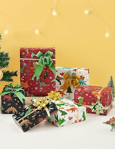 Miniatura 2 de Rollos de papel de regalo de Navidad para perros, 3 rollos de papel de regalo de Navidad de 17 x 120 pulgadas, papel de regalo de Navidad, papel de