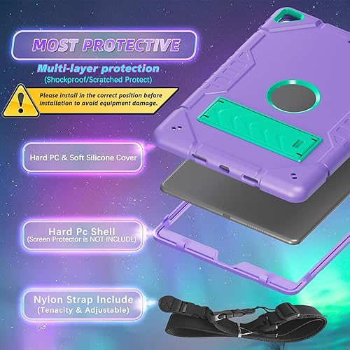 Miniatura 3 de KepaiTok Funda para iPad de 987 generación para iPad de 10.2 pulgadas con soporte, soporte integrado de 2 ángulos para niños, a prueba de golpes,