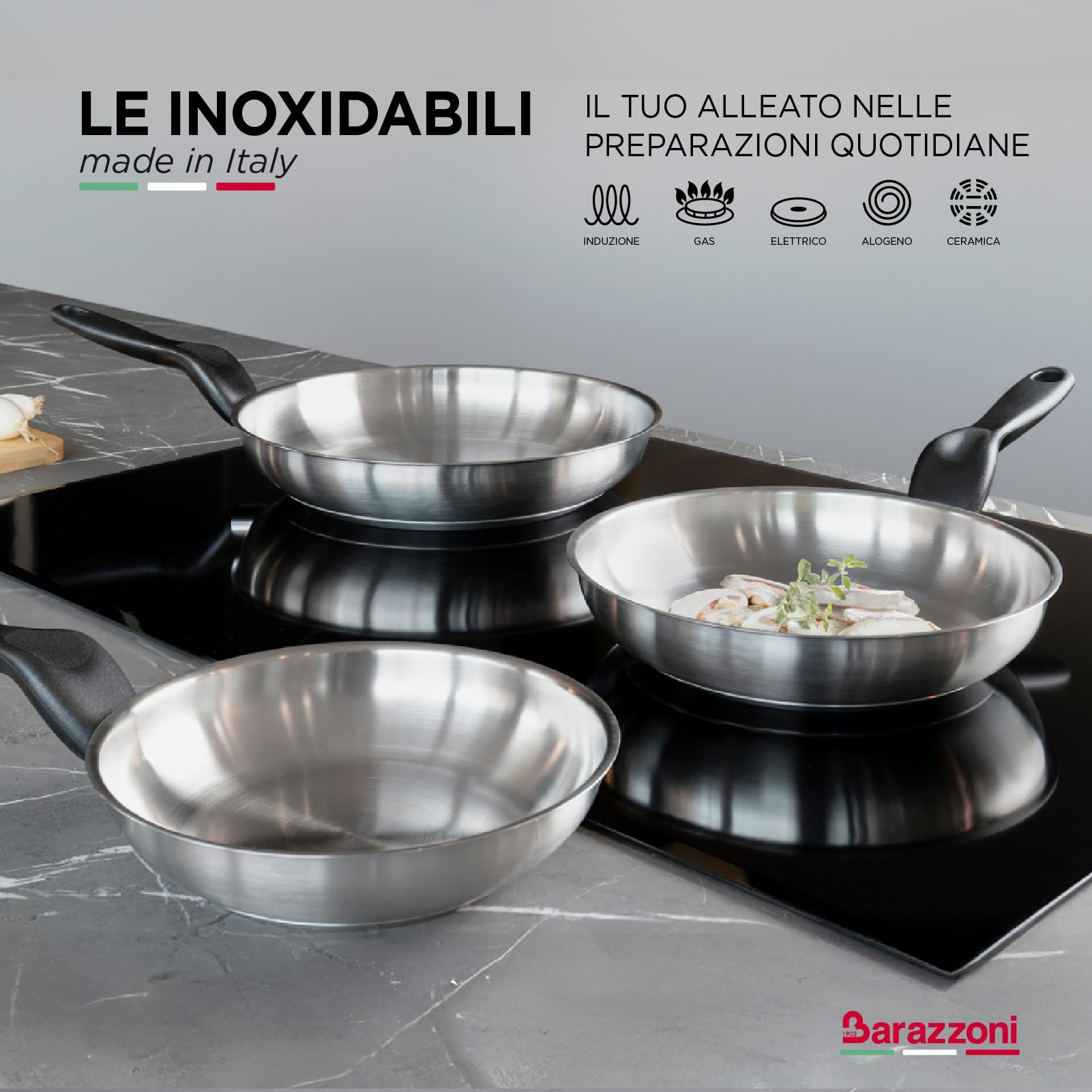 Amazon｜Barazzoni(バラゾーニ) フライパン ステンレス ∅20×H4.7cm