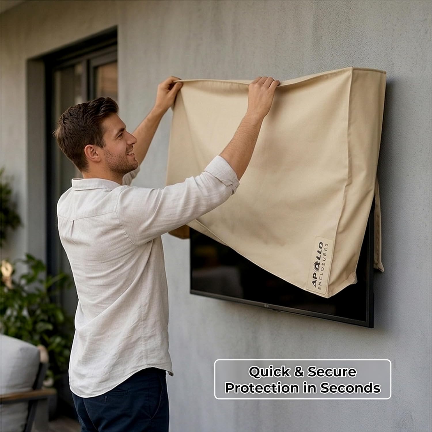 Apollo Enclosures Outdoor TV Cover for 75 Inch Screens - Weatherproof Outdoor TV Cover with Lightweight - Waterproof & Screen Protector for Big Screen Enclosures & Outdoor Entertainment Areas AE7570