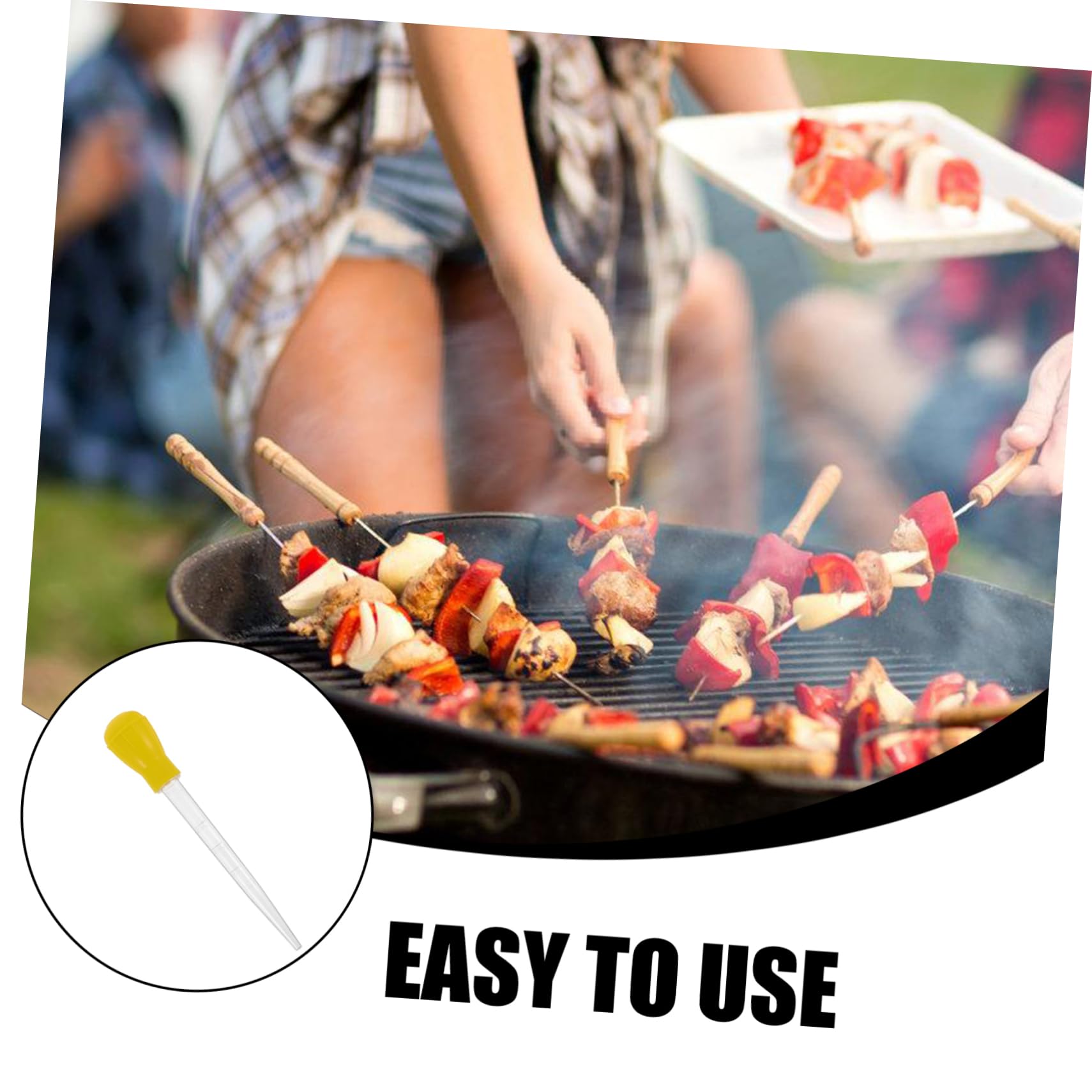 SOLUSTRE Meat Baster for Easy to Use Cooking Injector Reusable Plastic Yellow Baster