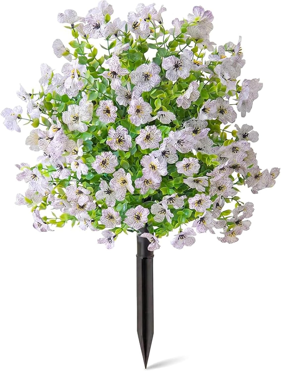 Artificial Flowers for Outdoors with Ground Stakes 2 Pack, Lifelike Faux Flowers No Maintenance Faux Plants for for Porch, Garden, Planters, Patio, Cemetery Decoration (Mixed, 48 Stems / 144 Heads)