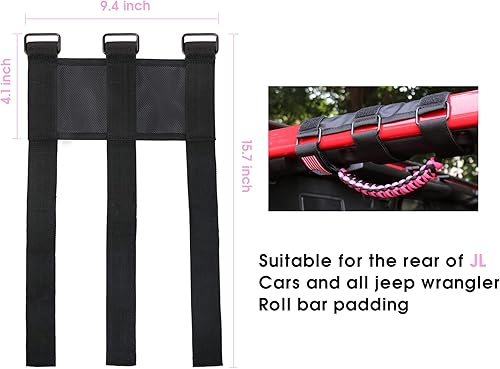 Miniatura 7 de sukemichi Asas de agarre de cuerda de paracaídas para Jeep Wrangler JK TJ JL CJ YJ 1945-2024 Jeep Gladiator JT UTV ATV  Hebilla de metal mejorada,