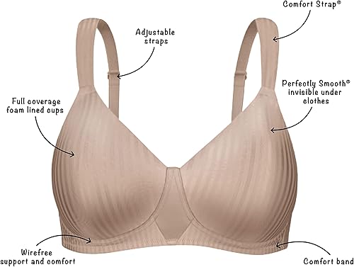 Miniatura 4 de Playtex Brasier sin varillas para mujer, secreto perfectamente suave, cobertura completa, US4707