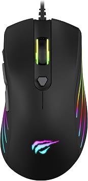 Havit Gamenote Gamer Mouse, RGB, 800-1600-2400-3200 DPI, USB, MS1002