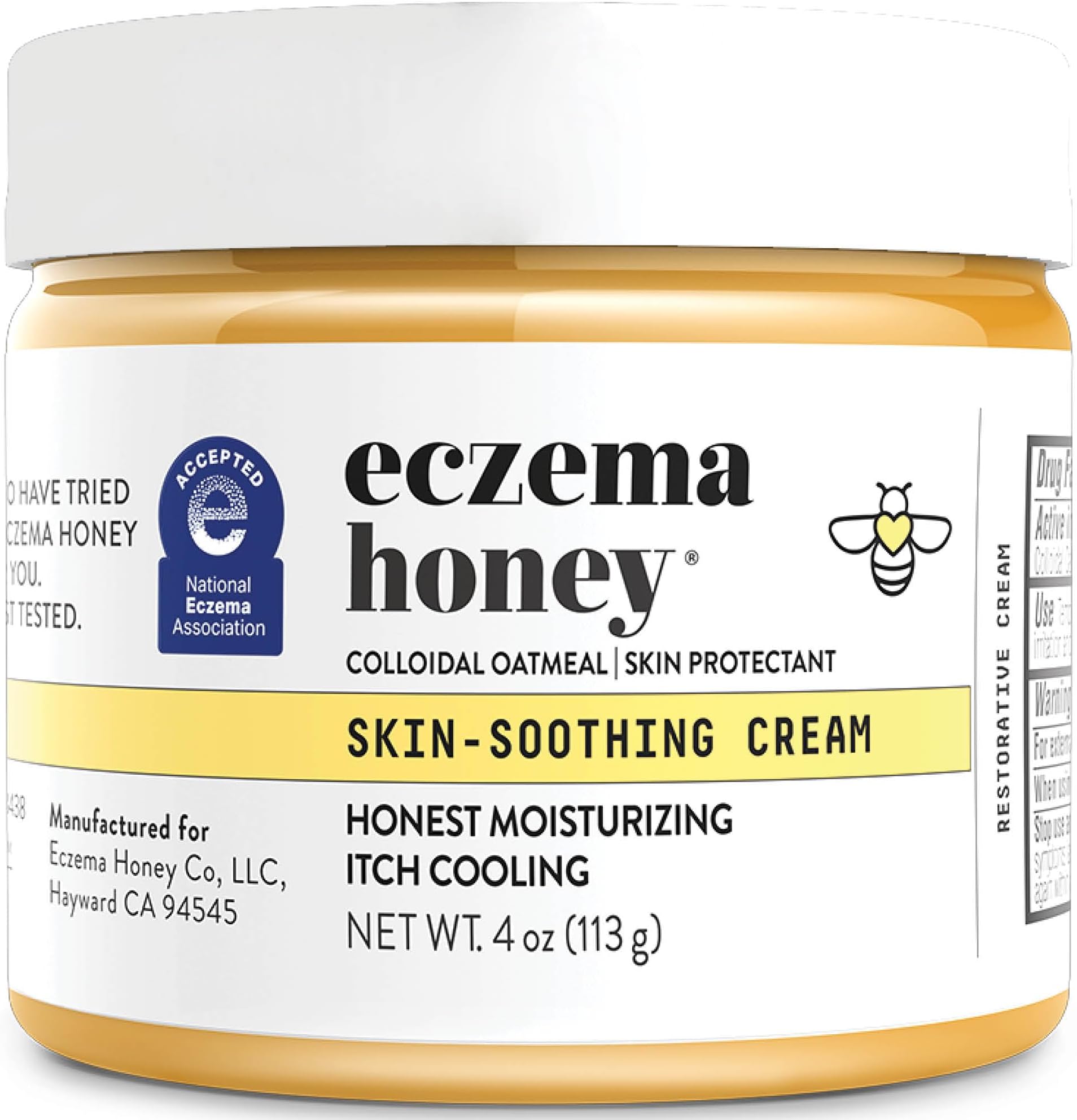 ECZEMA HONEY Original Skin-Soothing Cream - Organic Hand & Body Eczema Relief - Natural Honey Lotion for Dry, Itchy, & Irritable Skin (4 Oz)