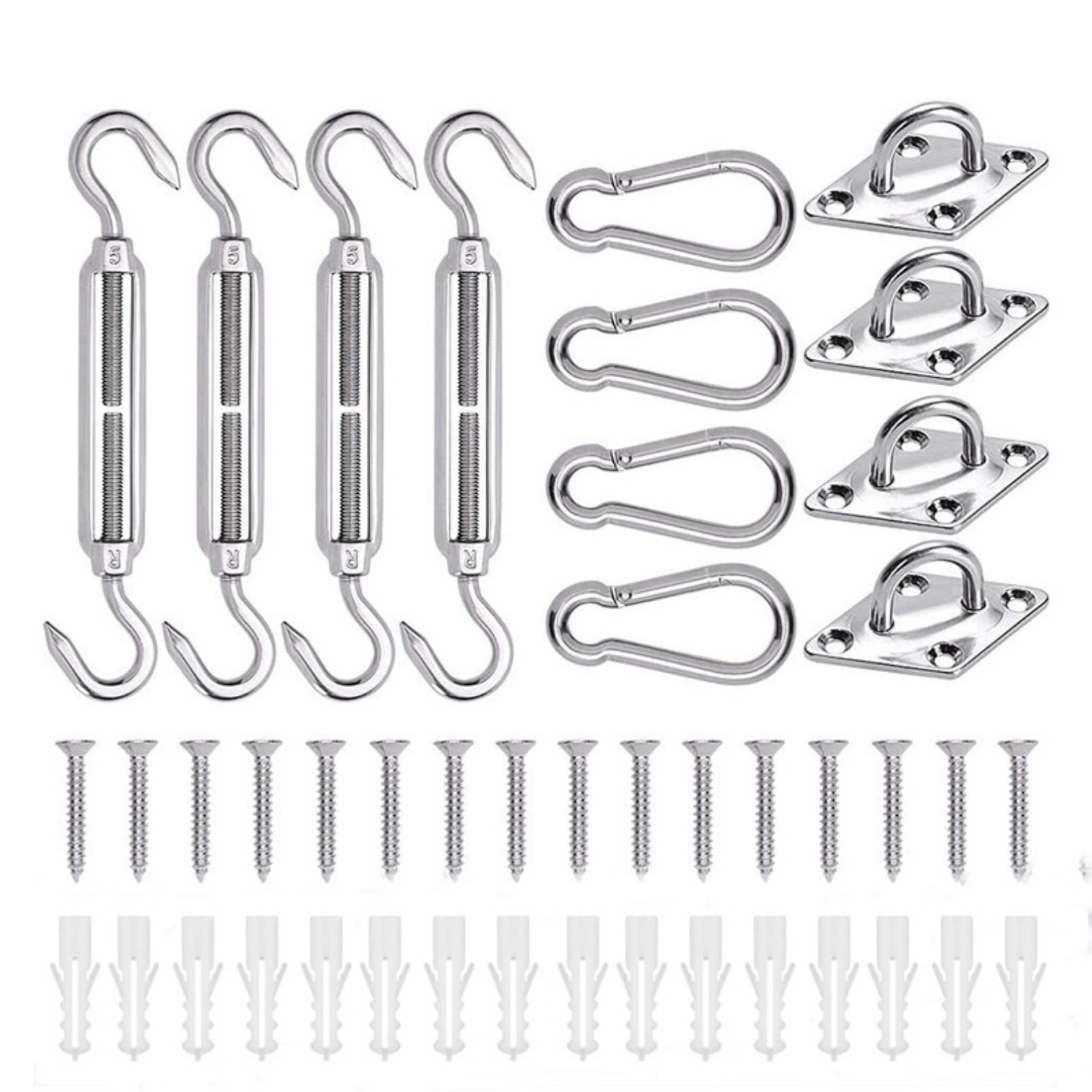 Shade Sail Hardware Kit 5" for Triangular Rectangular Shade Sail Installation, 304 Grade Stainless Steel for Garden Outdoors,Suitable for Sunshade Hardware Kit Fixing Accessories
