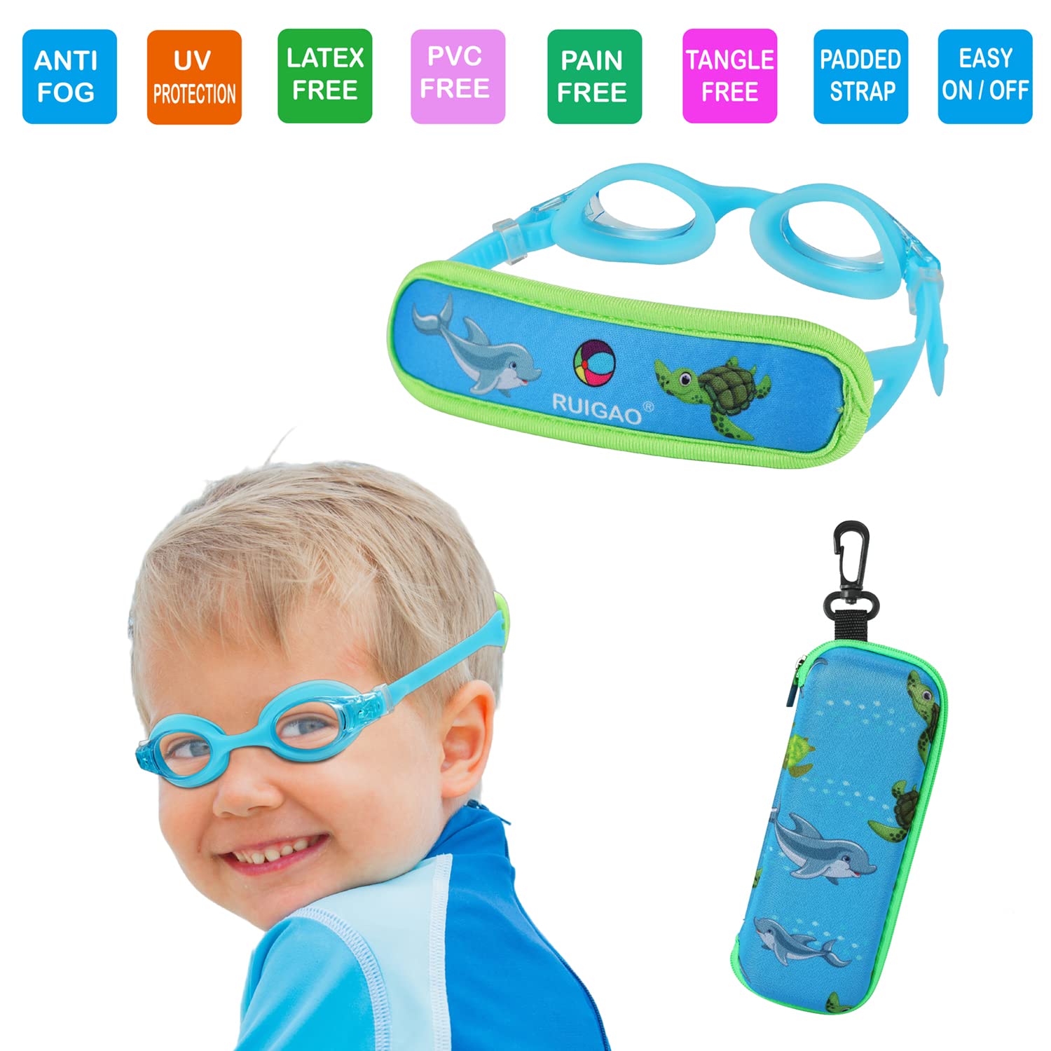 Unisex dziecięce gogle pływackie dla małych dzieci gogle pływackie (1 szt.)