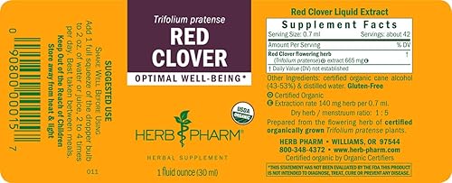 Miniatura 5 de Herb Pharm Extracto líquido de trébol rojo orgánico certificado, 1 onza líquida
