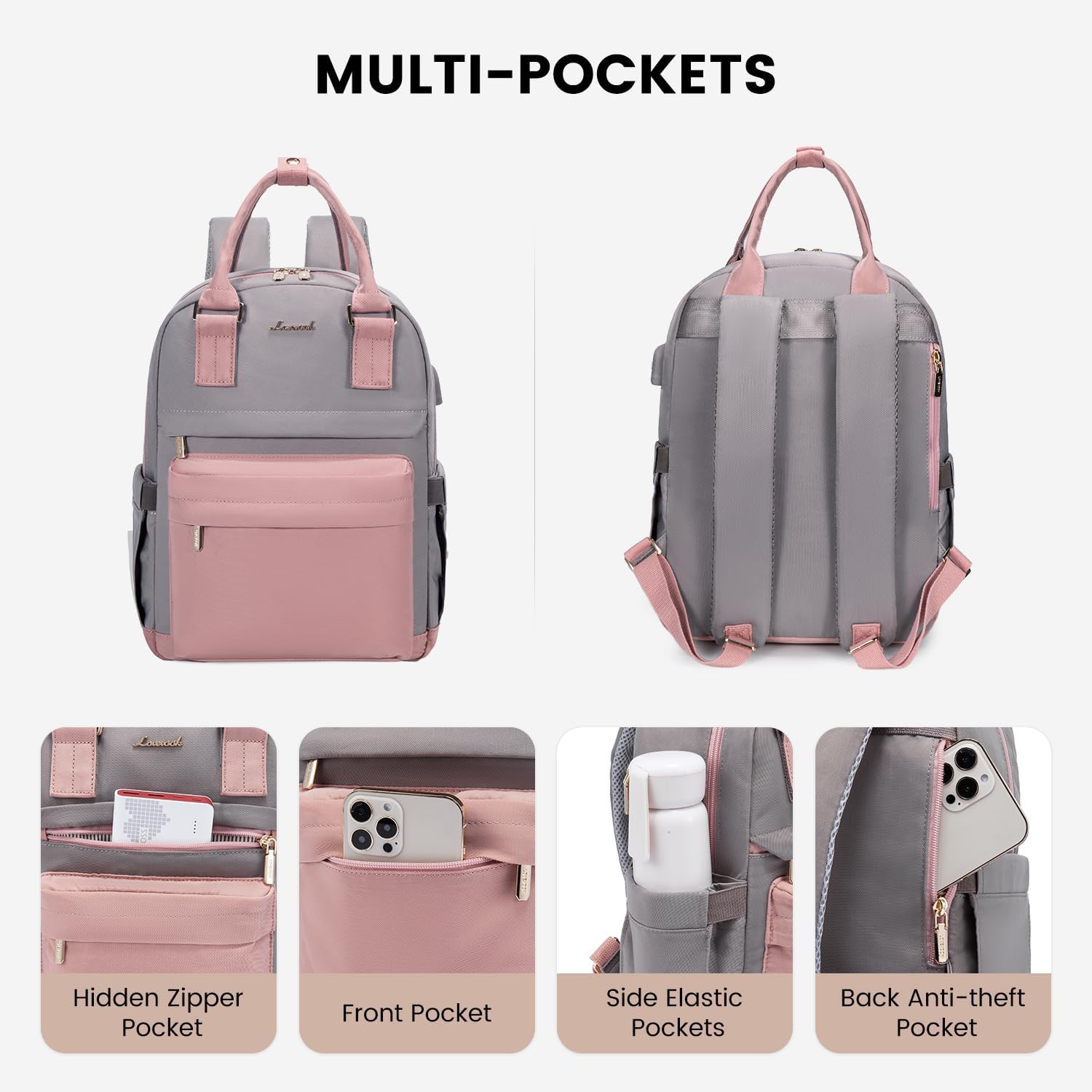 LOVEVOOK Mini Backpack for Women Stylish Waterproof Backpack Purse with USB Port, Cute Daypack for College Travel Party - Image 2