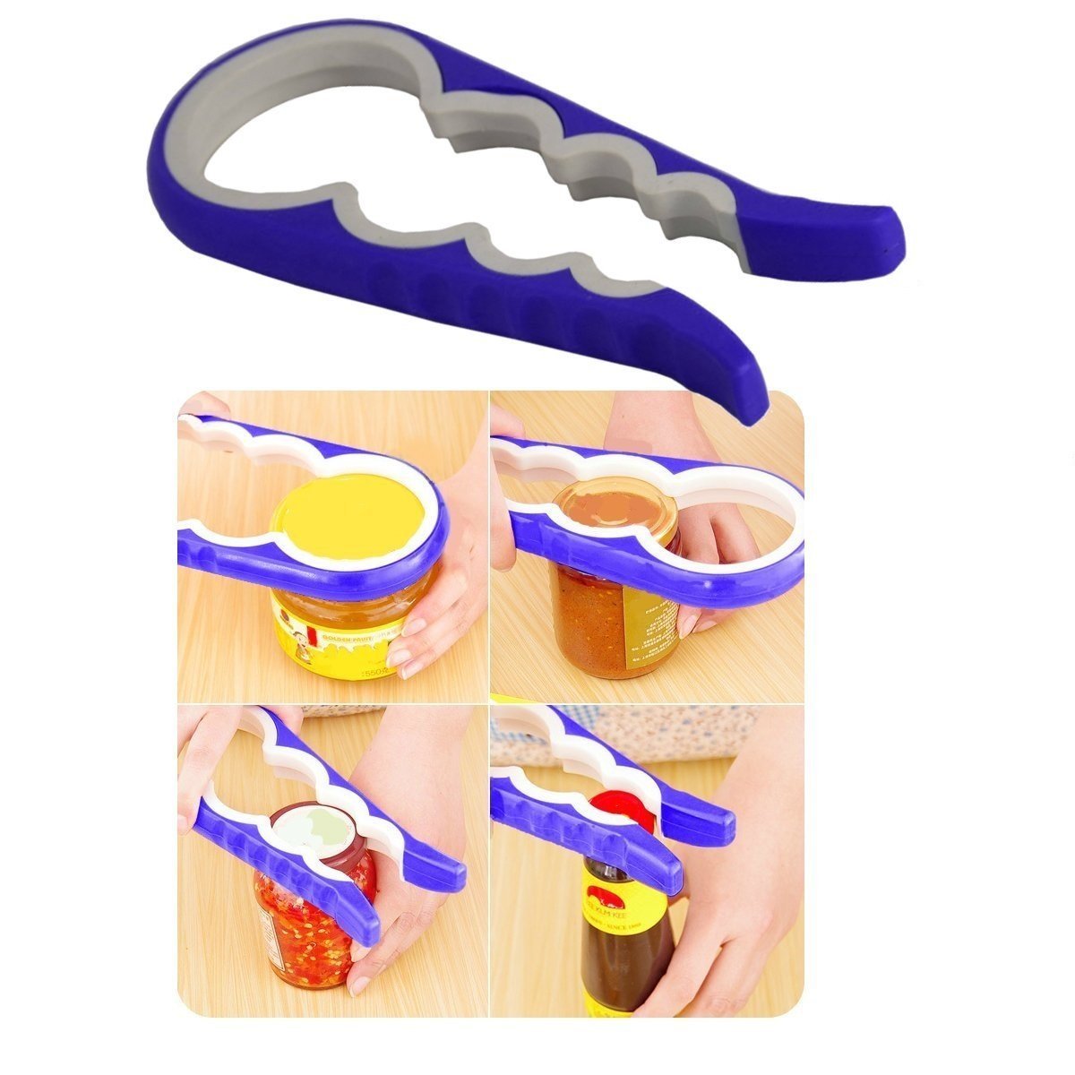 GTC Premium Multi Purpose Rubber Design Jar and Bottle Opener Easy Grip Fits All Caps Multicolor (M1806) (Pack of 1) - Image 4 thumbnail