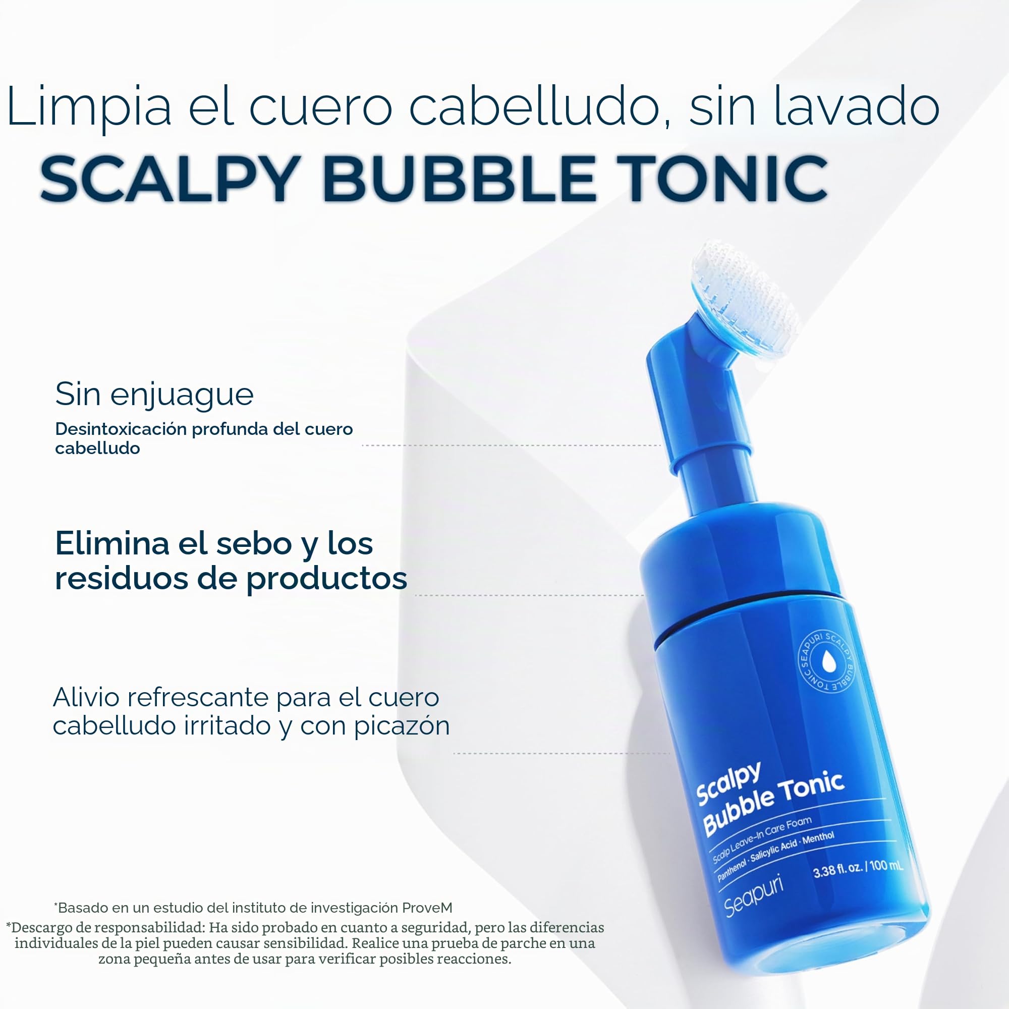 Seapuri Tónico anticaspa Scalpy Bubble Tonic | para hombres y mujeres | Itchy Scalp with salicylic acid, mentol, dexpantenol | Non-Greasy, Lightweight for Hair loss & Thinning