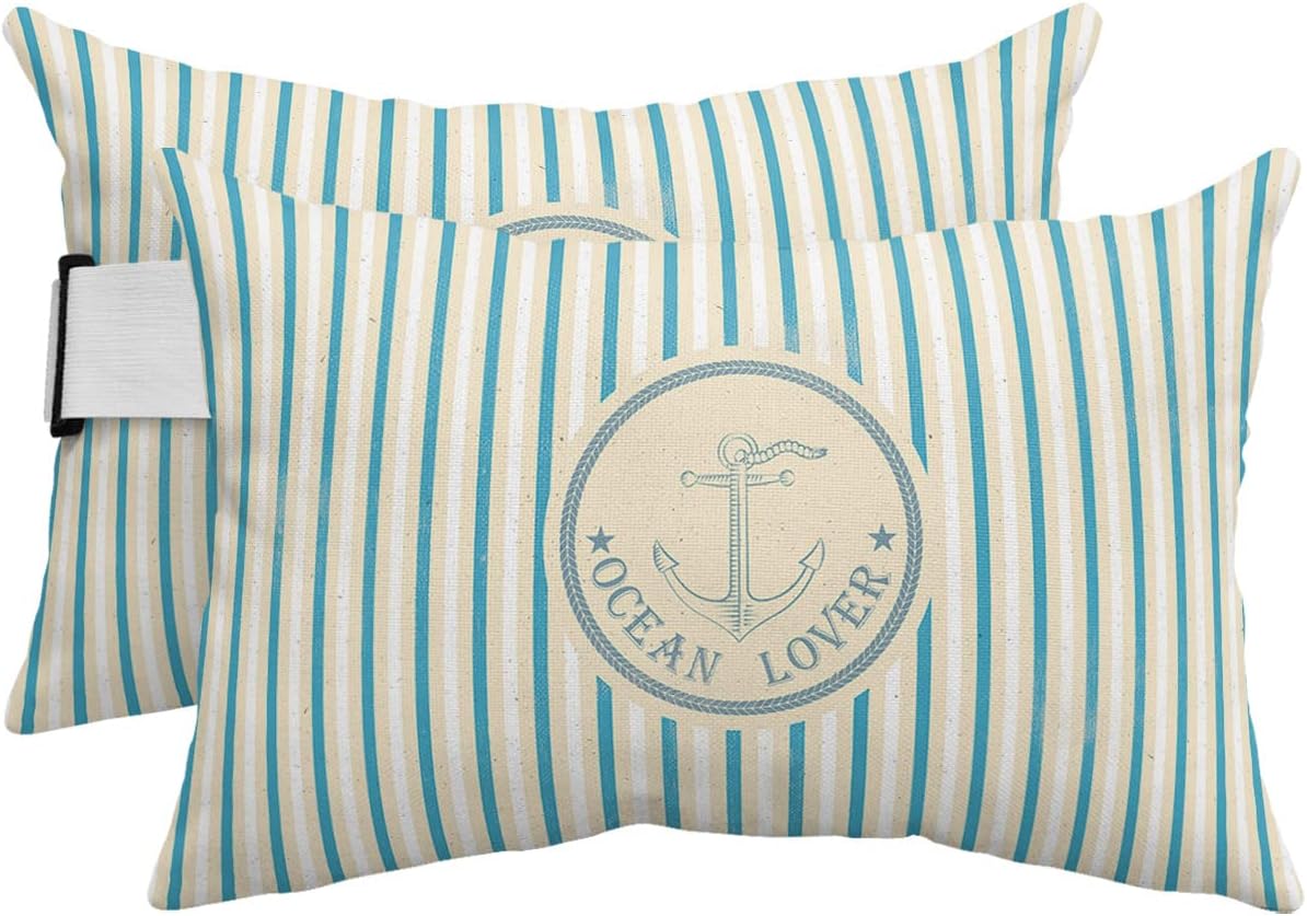 Pillow Covers and Inserts 11x16in Set of 2 Nautical Anchor