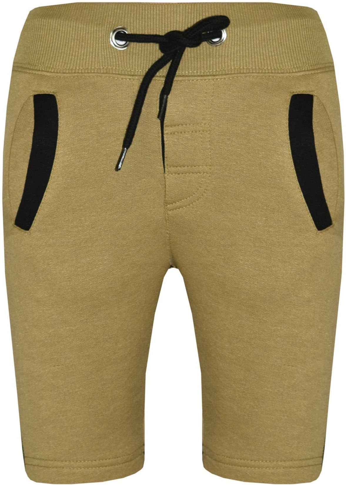A2Z 4 KidsActivewear Contrast Fleece Shorts Comfort Stretch Chino Pant Trendy Summer Lightweight Breathable Pull On Casual Pants for Girls Boys Sports Shorts PE School Age 2-13 Years