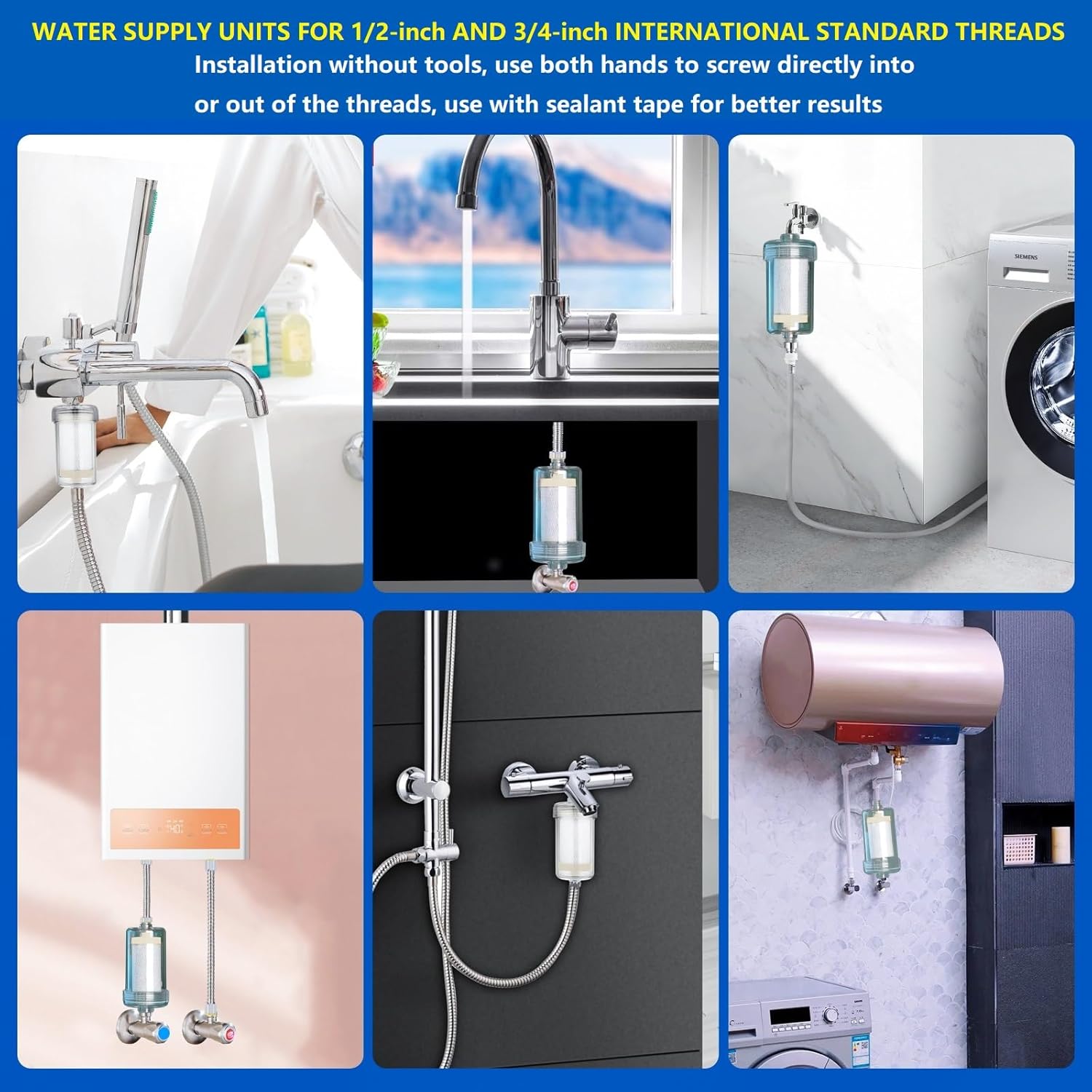 1 Micron High Density Washing Machine Water Filter, Visible Washer Water Filter System, 99.5% Removal of Chlorine Fluoride, Heavy Metals, Odor, Impede Scale, Relieve Dry Skin ACF Shower Filter - Image 8