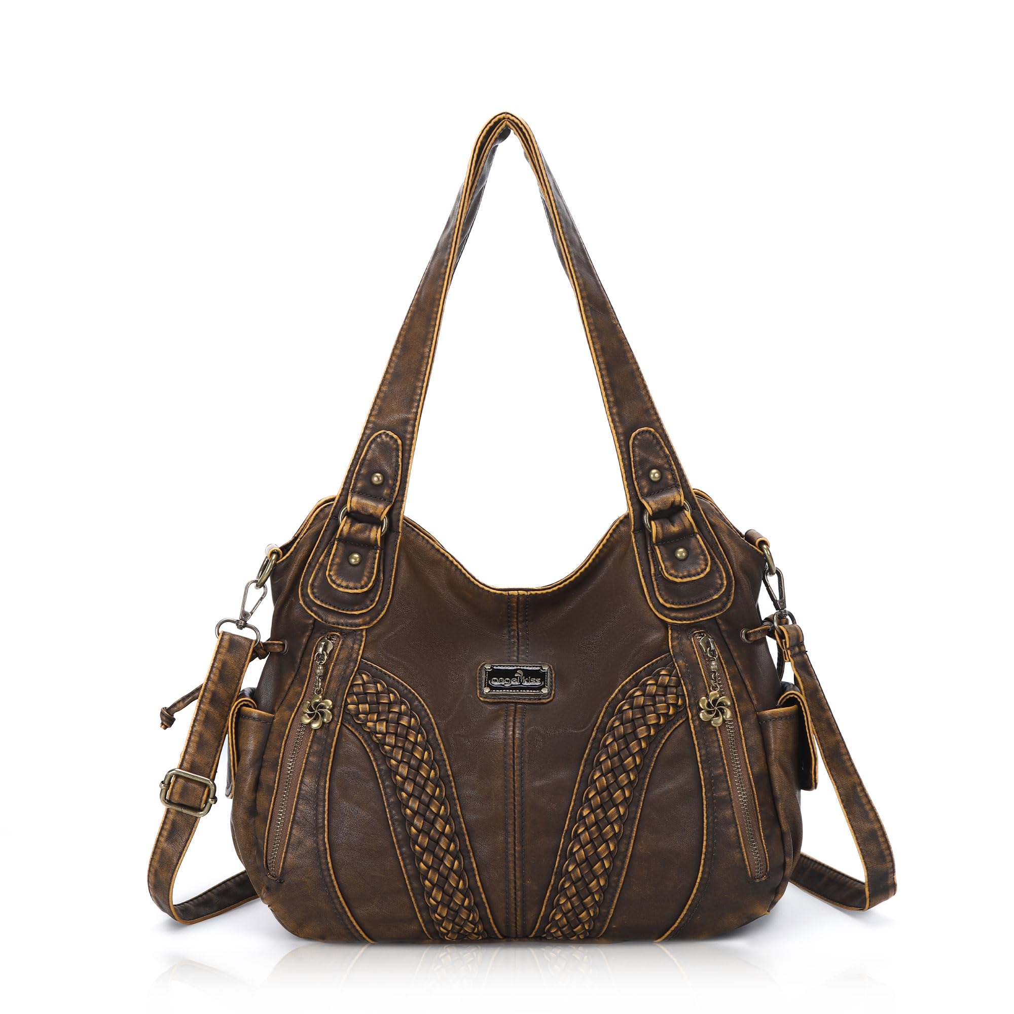 Purses and Handbags Women Fashion Tote Bag Shoulder Bags Top Handle Satchel Purses Washed Synthetic Leather Handbag