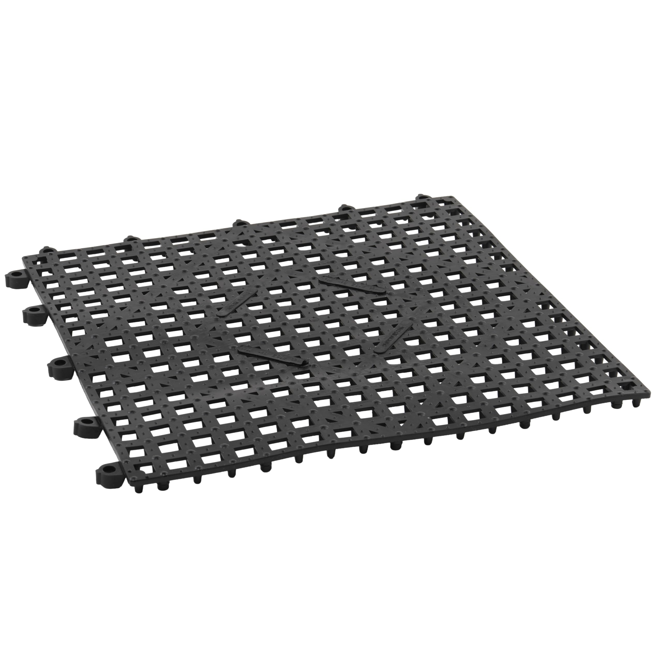 Winco Interlocking Bar Mat, 12 by 12-Inch, Dark Smoke,Black,Medium