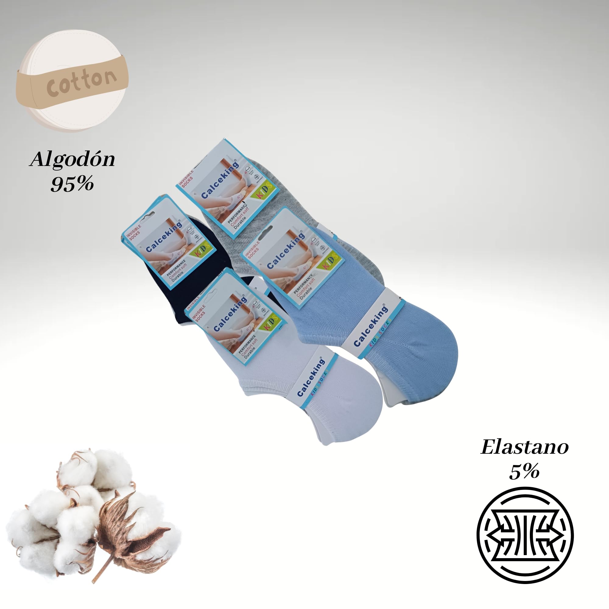 Lot de 12 paires de chaussettes invisibles pour garçon/fille, en pur coton, chaussettes courtes, respirantes, douces et antidérapantes, en silicone pour toutes les occasions