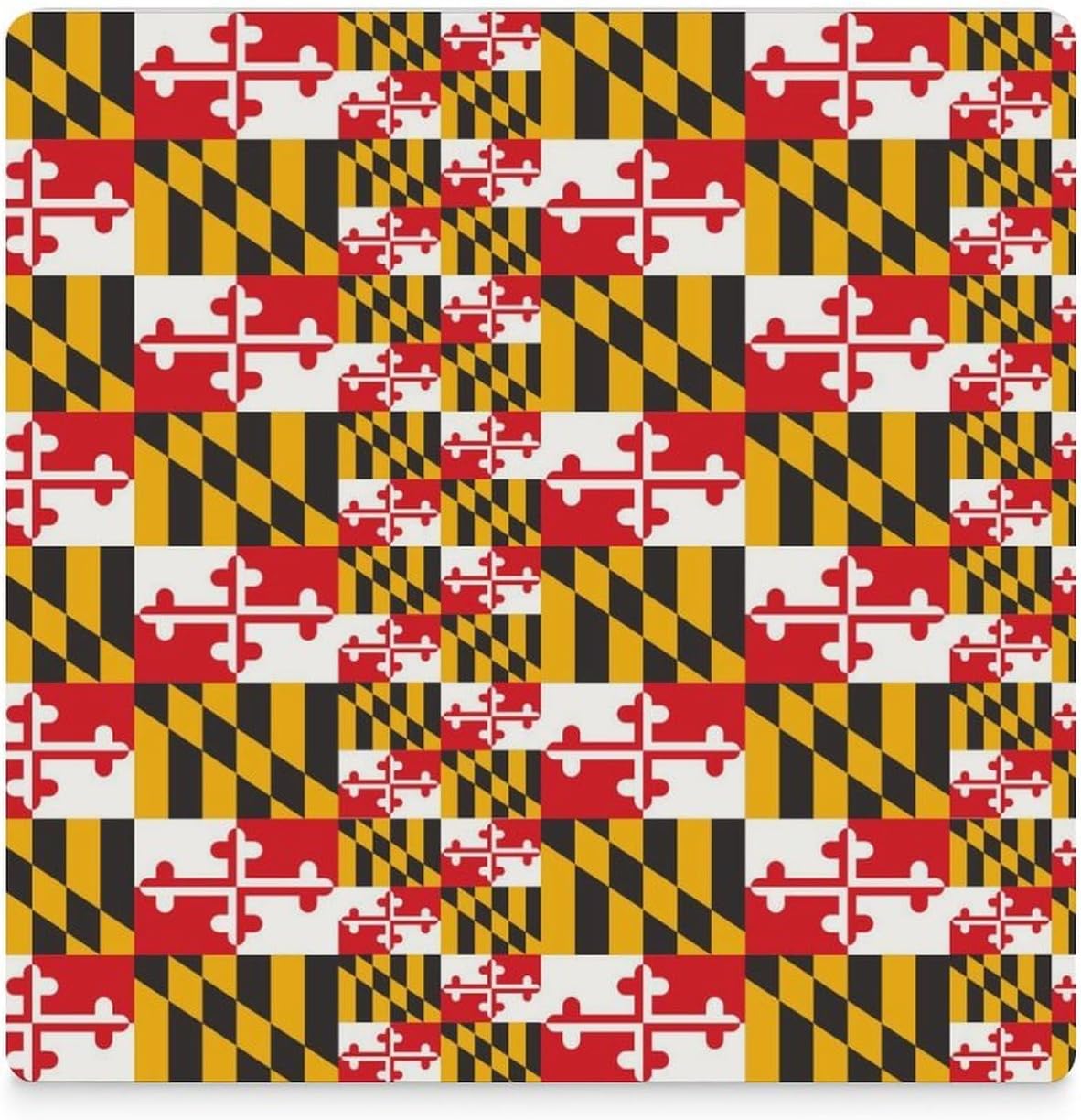 Maryland State Flag Funny Ceramic Coasters for Drink Absorbent Cup Holders Tabletop Protection