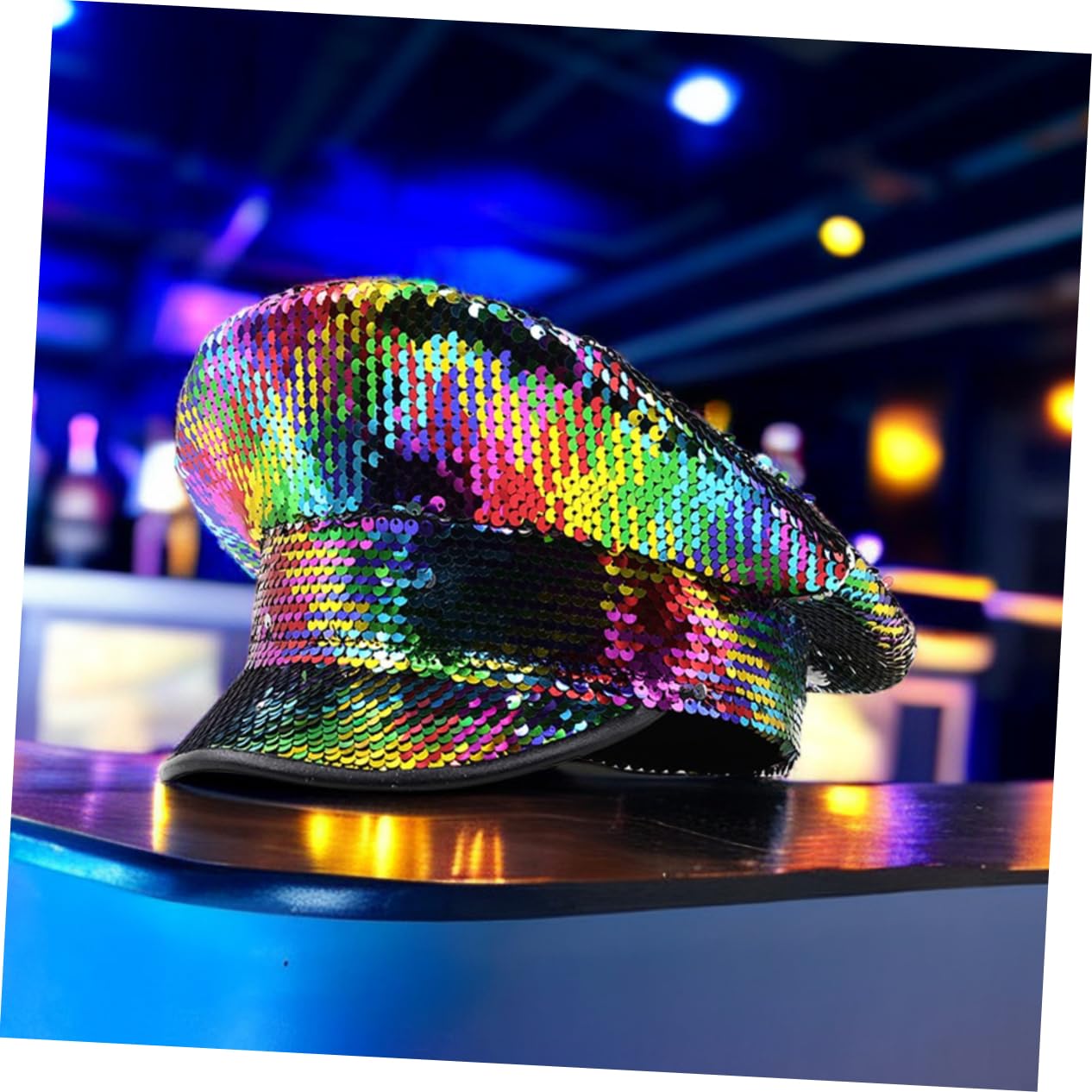 2stücke Disco Party Hut Mit Bunten Pailletten Verstellbar Für Junggesellenabschied Und Festlichkeiten Modisches Accessoire Für