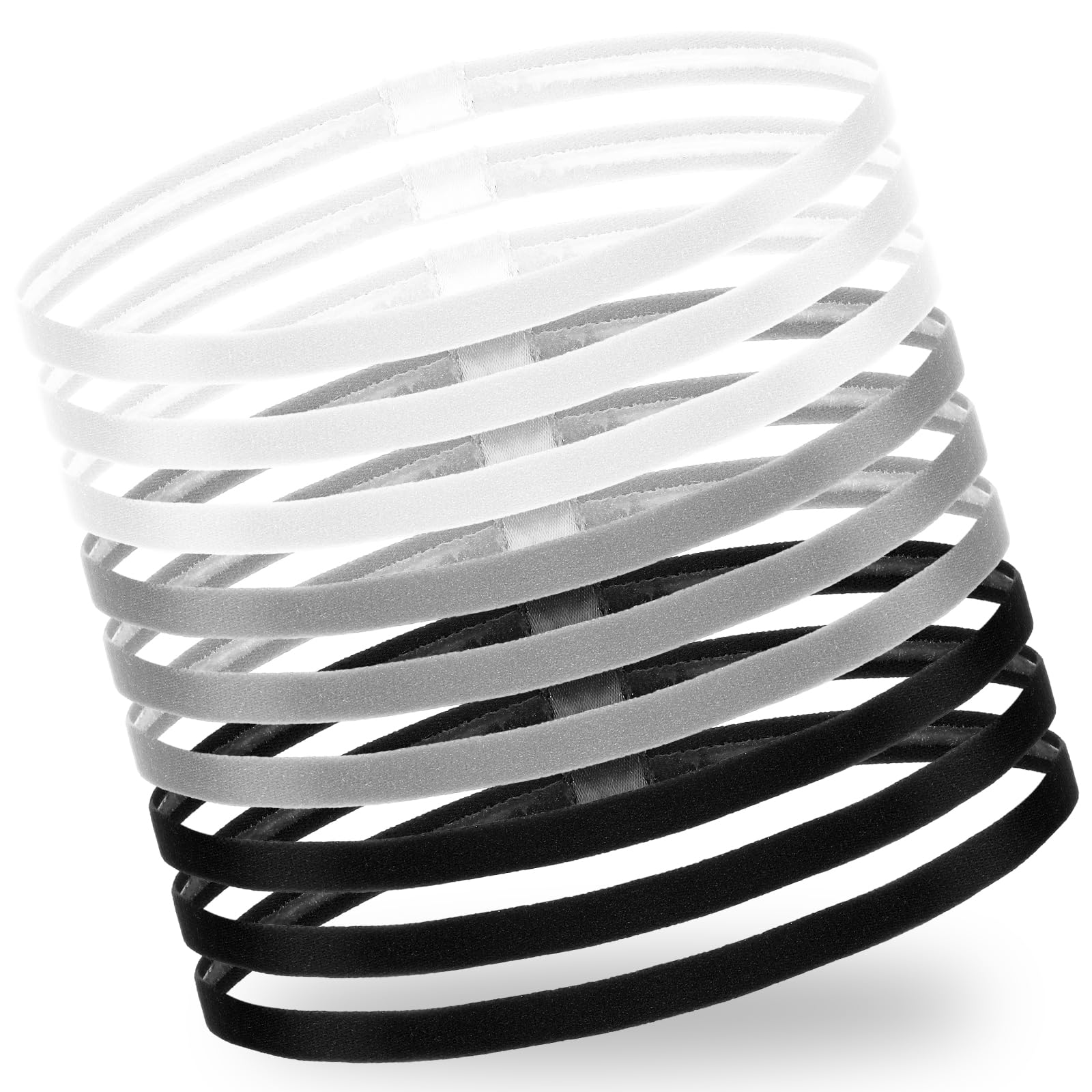 HJZHII Pack of 9 Elastic Hair Bands, Sports, Thin Hair Band, Black, Headband, Men, Sports, Children, Boys, Non-Slip Sweatband, Forehead Sweatbands, Headbands for Yoga, Football, Jogging, Men and Women-image-3