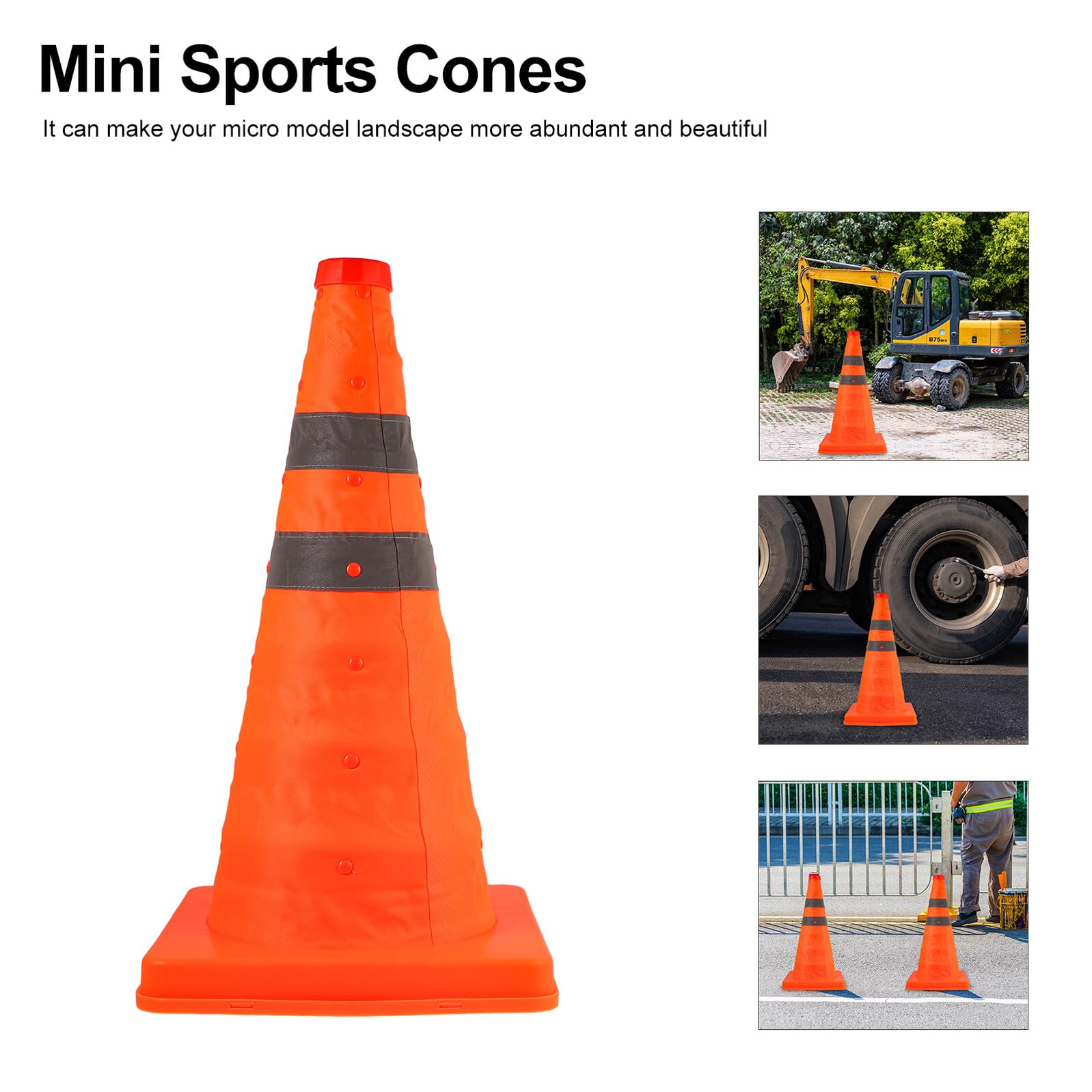 Cônes de Signalisation Extensibles 45cm 2 Pièces en PP Réfléchissants