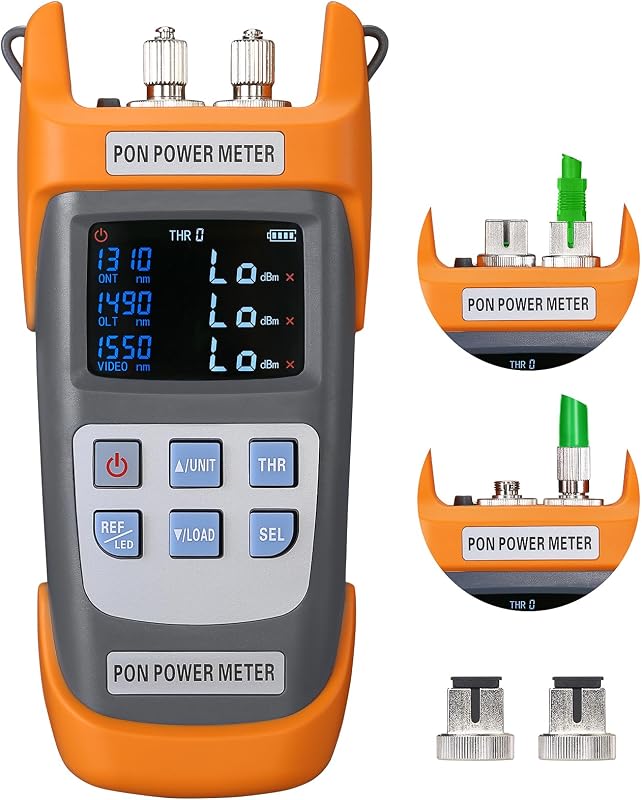 PON Optical Power Orange A-330A SCAPC Interface Optical Fiber Power Meter Network Online Detection Tester with SCAPC/FCAPC Adapter 1310 1490 1550nm