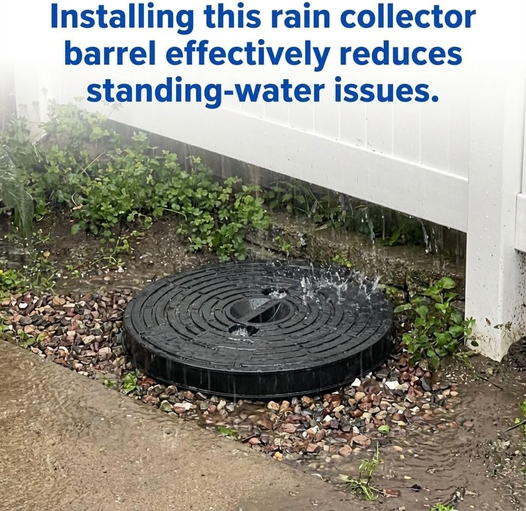 13 x 10.2 x 15 Inch Medium Perforated Sump Pump Basin and Lid Combo, Heavy-Duty Plastic Sump Pump Pit for Kitchen Sinks, Crawl Space, Sewage Pump Wells and Residential Drainage Systems