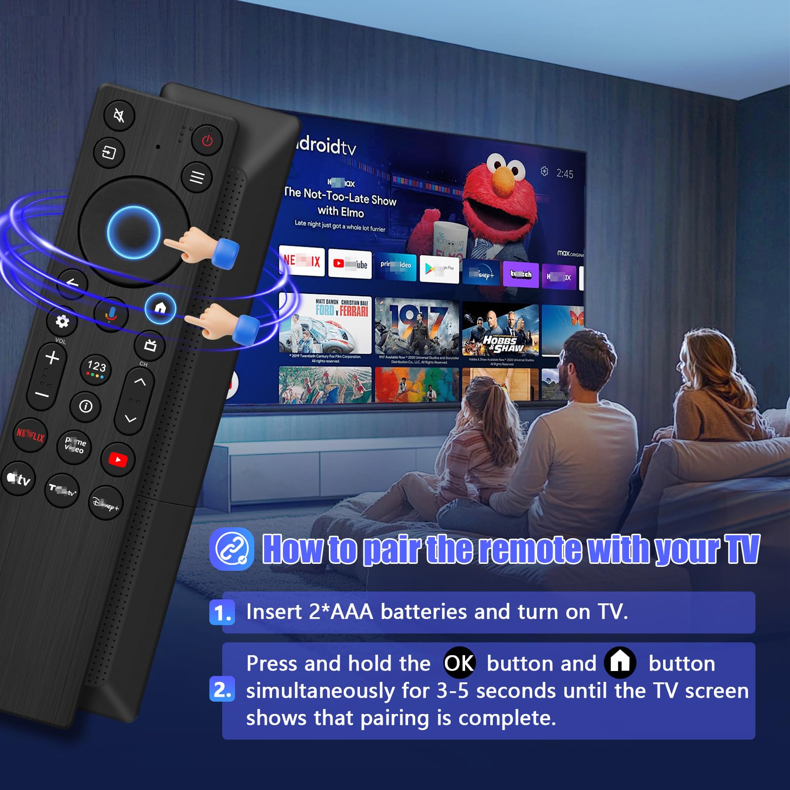 RC923A FMB1 Telecomando vocale di ricambio per TCL Google TV QM5K QM6K QM6KPRO QM7K Q77K X11K Series QLED Mini-LED 4K UHD Smart TV (codice articolo G0401-000267)
