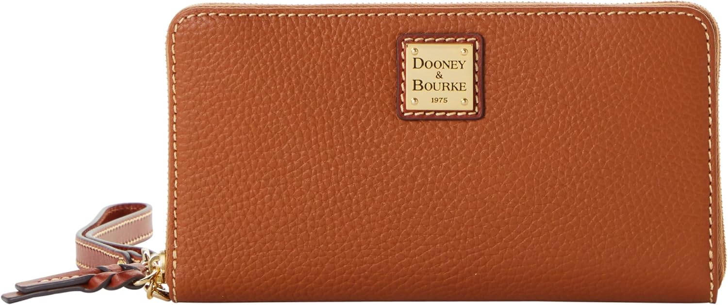 Dooney & Bourke Women's Zip Around Wristlet Crossbody in Pebble Grain Leather, with Detachable Shoulder Strap