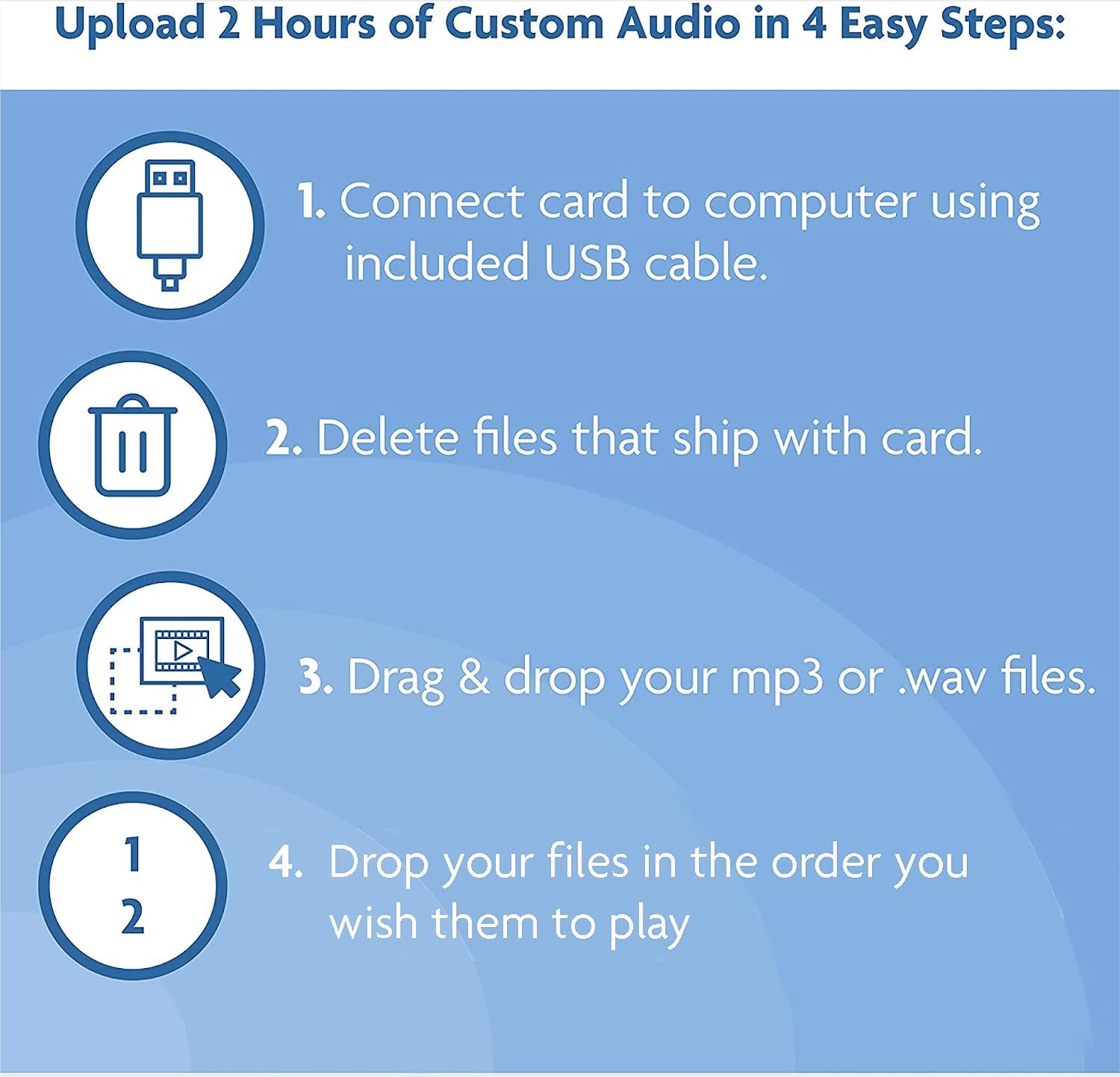 VoiceGift PLAY - Screen-Free Voice Recorder and Audio Playback Device (White, White | 2-Hours Audio Playing Card - Image 3