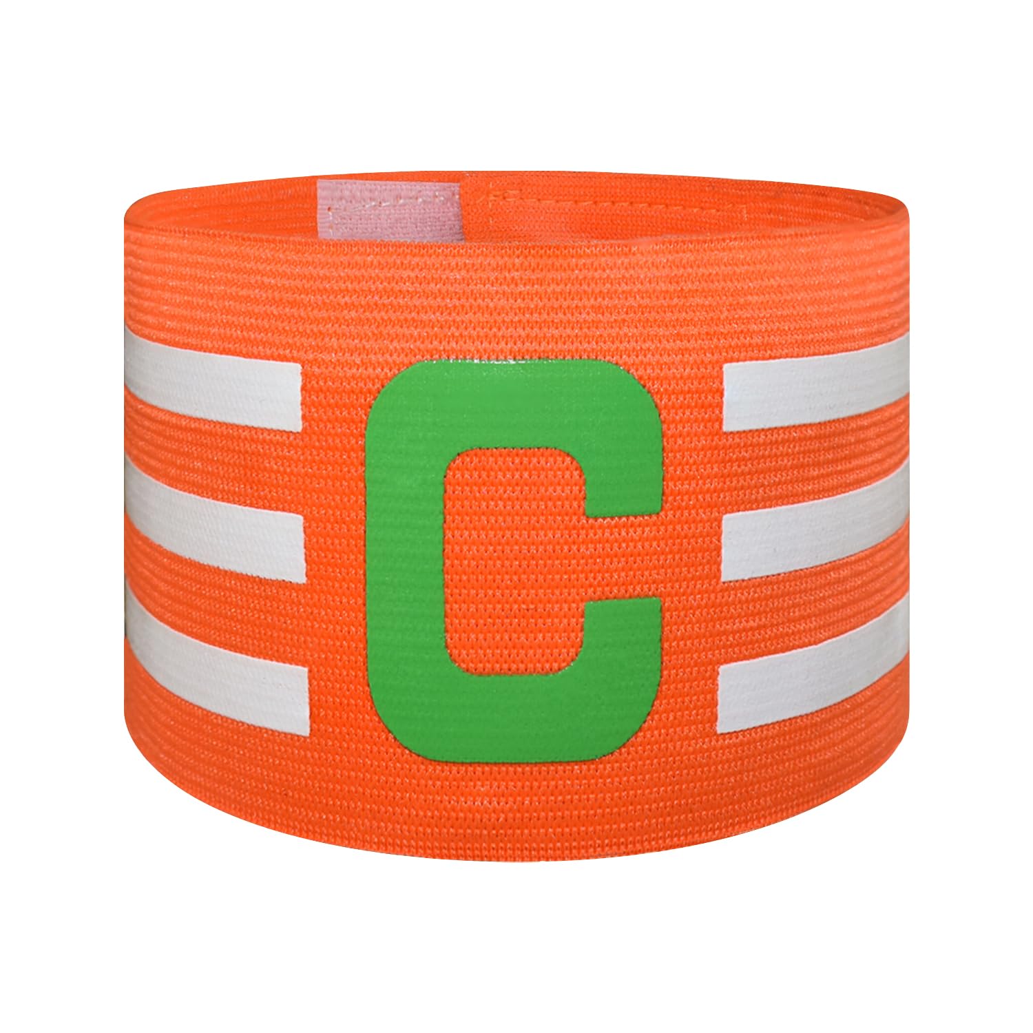 Brazalete deportivo de capitán C para entrenamiento en equipo, unisex, elástico, ajustable, para jugadores de fútbol al aire libre, para jóvenes y adultos (naranja)