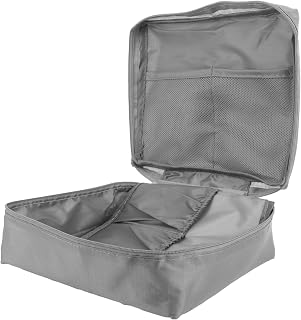 Waterproof Clothing Organizer Bag Large Capacity Oxford Cloth for Travel | Zipper Closure, Interior Elastic Strap and Zipped Divider, Camping Backpacking Tidy Storage, Gray