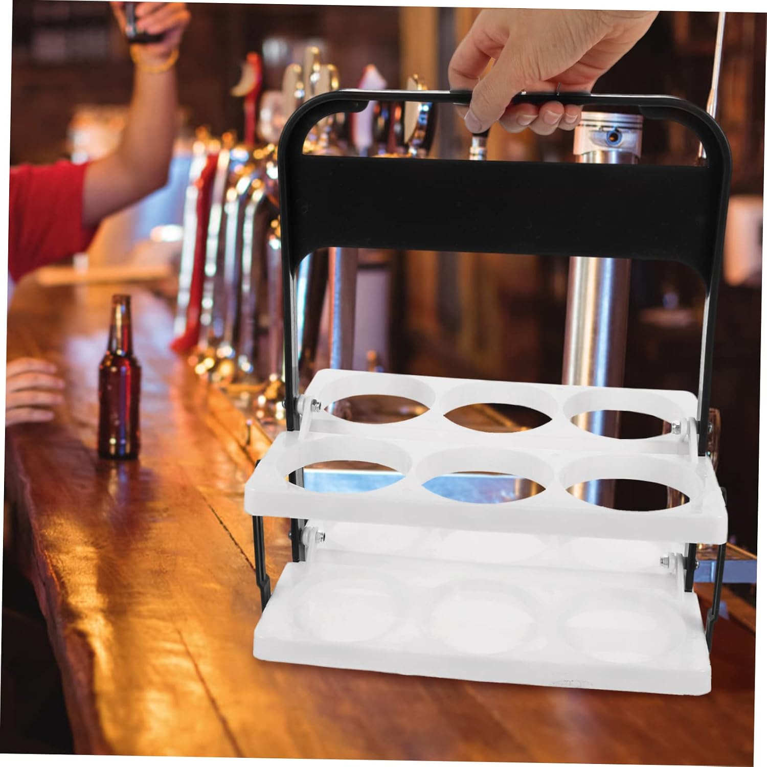 Cabilock Plastic Beer Organizer Beer Carrier Bottle Storage Wine Rack Foldable Basket Kegs Holder