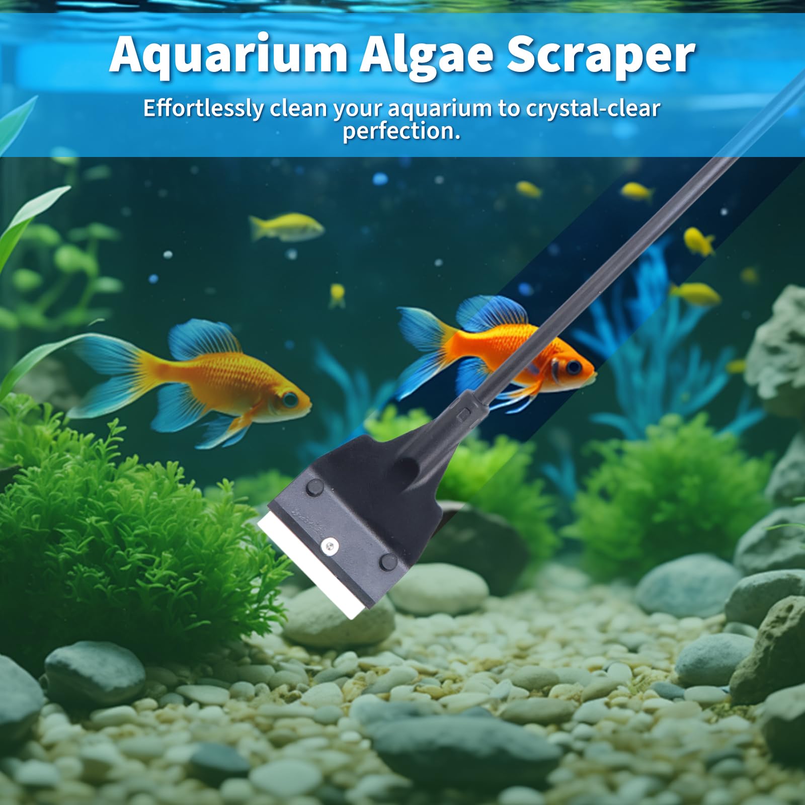 Mulmsauger Aquarium Handpumpe Mulmglocke Kies Reinigungsset Sauger Wasserwechsel, Aquarium sauger bodengrund reinigen Zubehör Enthält Algenputzer, Teichsauger, Kescher klein, Algenbürste