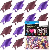 Vista 173 de Confeti Grad Cap Negro, Púrpura Combo - 2 bolsas de media onza (1 oz) (8400/8412)